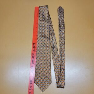 Jos. A. Bank Executive Collection Silk Tie Copper Blue Medallion Geometric 273